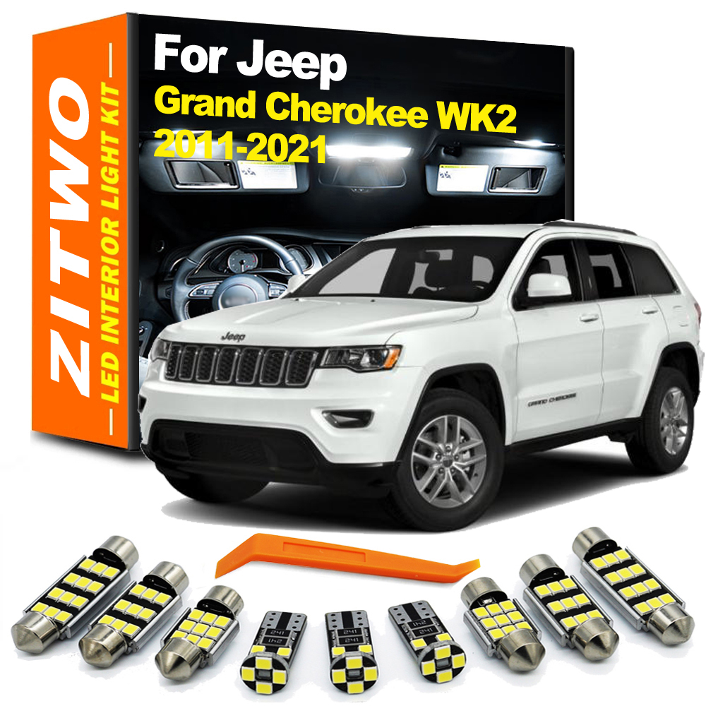 ZITWO 15Pcs LED Interior Dome Reading Map Trunk Light Kit For Jeep Grand Cherokee 2011- 2014 2015 2016 2017 2018 2019 2020 2021