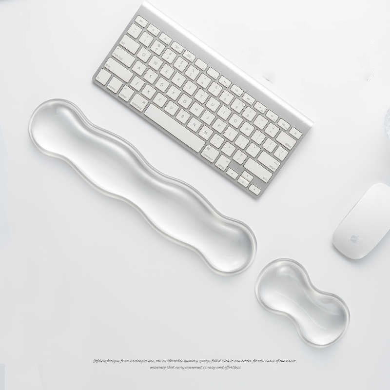 คีย์บอร์ดเมาส์แผ่นรองข้อมือ ERGONOMIC Cool ซิลิโคนสายรัดข้อมือ Pad ฐานลื่นสายรัดข้อมือเบาะสําหรับ GAMING Office