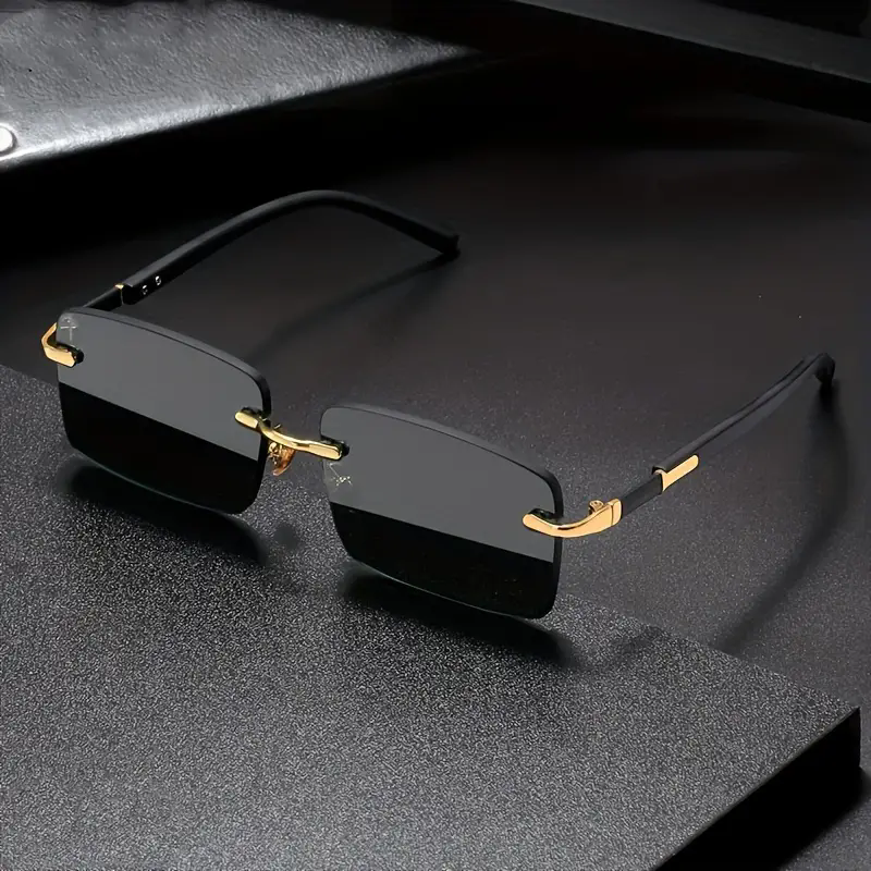 Óculos de sol sem aro retângulo moda popular feminino masculino tons pequenos quadrados óculos de sol para feminino masculino verão viajar oculos