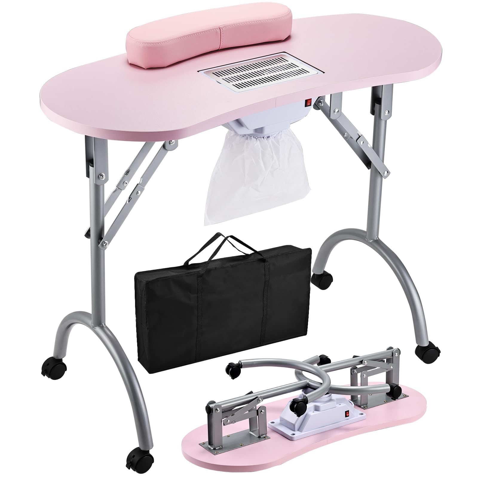 Mesa plegable para uñas, banco de trabajo portátil para uñas al por mayor, mesa para uñas móvil, mesa para uñas para proveedores ambulantes