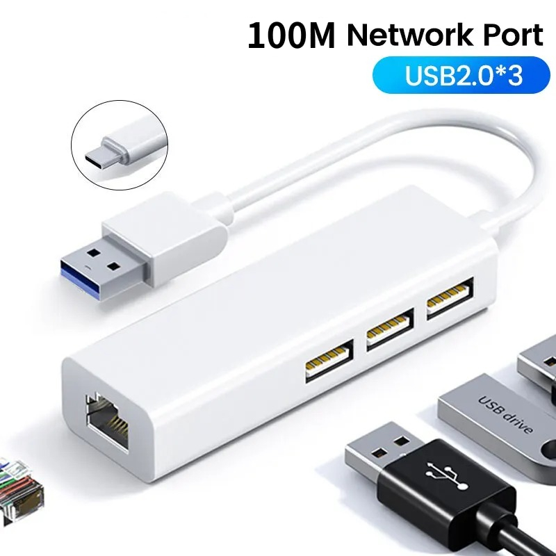 Tarjeta de red Lan USB tipo C a RJ45, adaptador divisor de concentrador de tarjeta Ethernet, 10GBit/s para MacBook, Xiaomi, Samsung, Windows, Huawei y PC