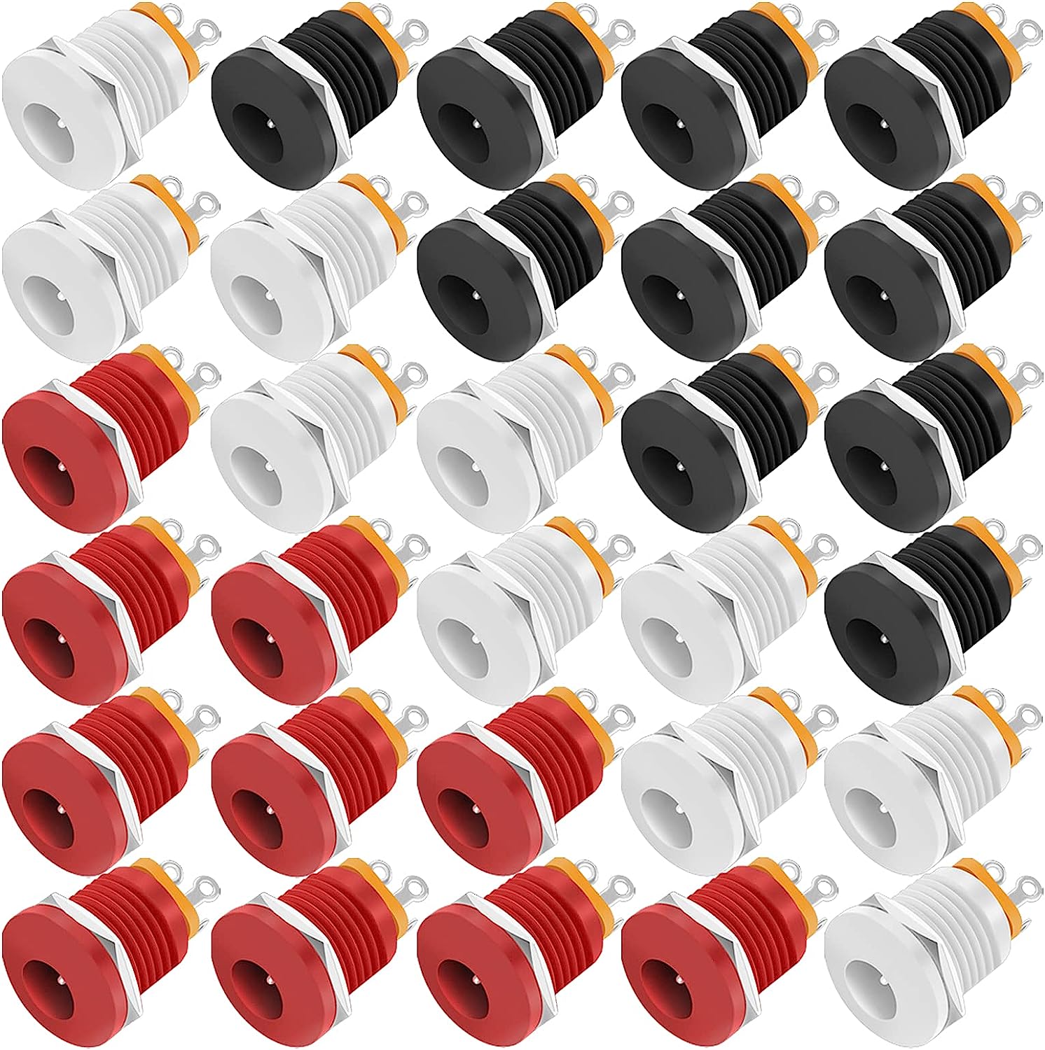 DaierTek 30PCS 2,1mm Barrel Jack 5,5x2,1mm Weibliche DC Power Jack 2,1X5,5mm DC Jack Stecker 6V 9V 12V DC Jack Panel Mount