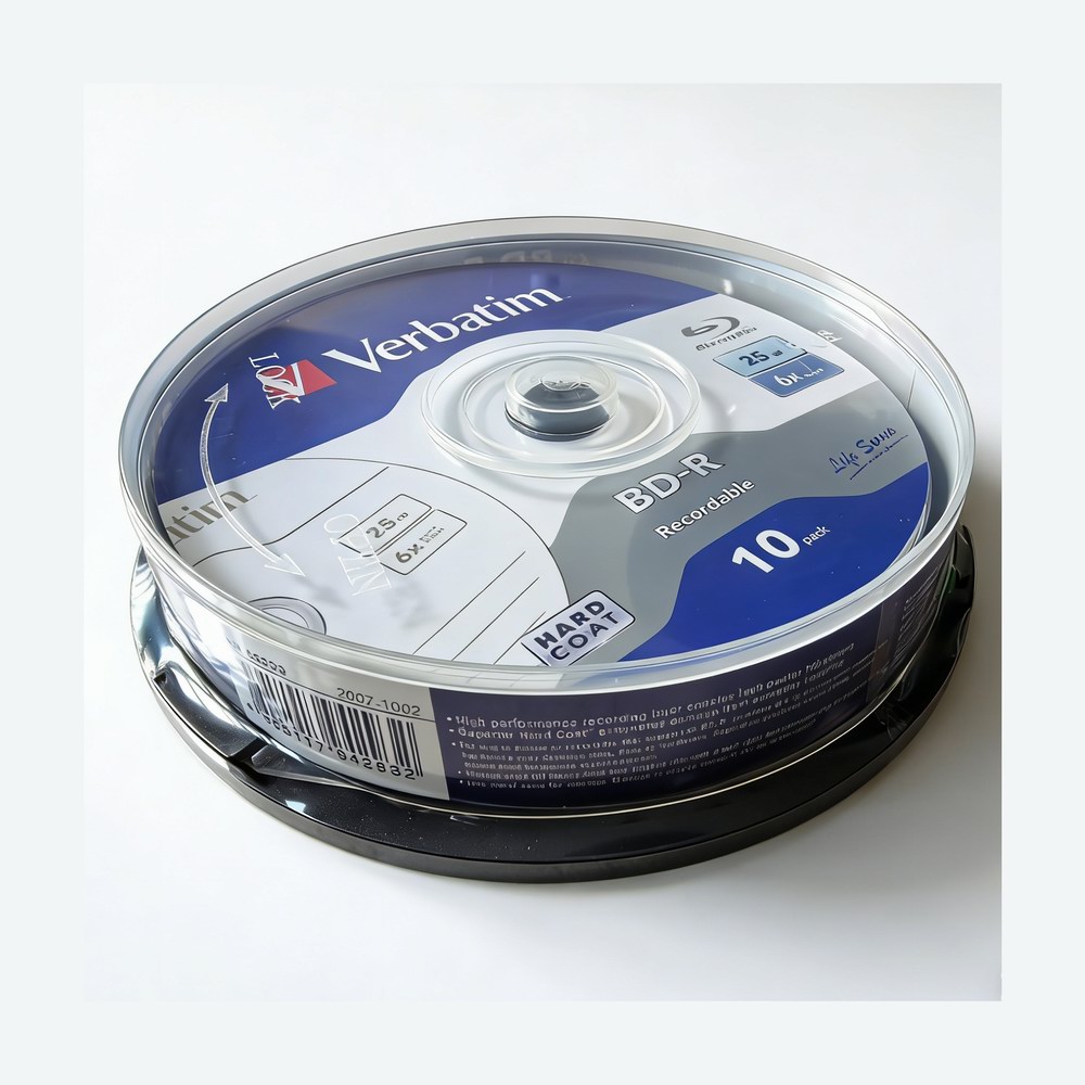 Verbatim BD-R 25GB 6X Disco de raios azuis gravável BDR Discos Bluray em branco 10 unidades/lote