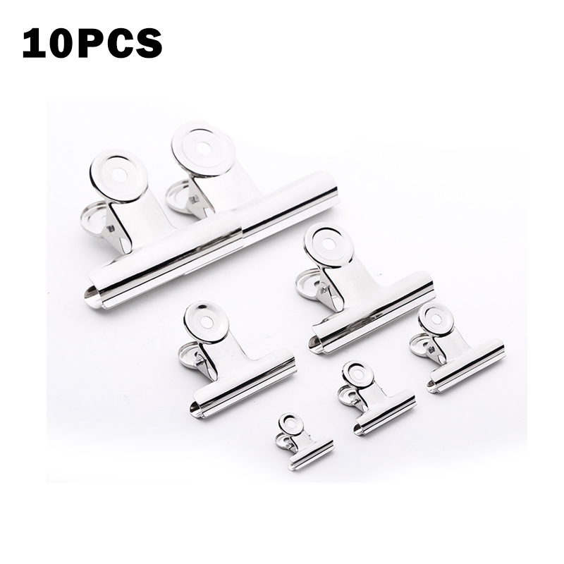 Pince en métal de papeterie, clip de fixation puissant, accessoire de classement, pour dossier, pour petit livre, pour fixer des feuilles sur planche à dessin, 10 pièces