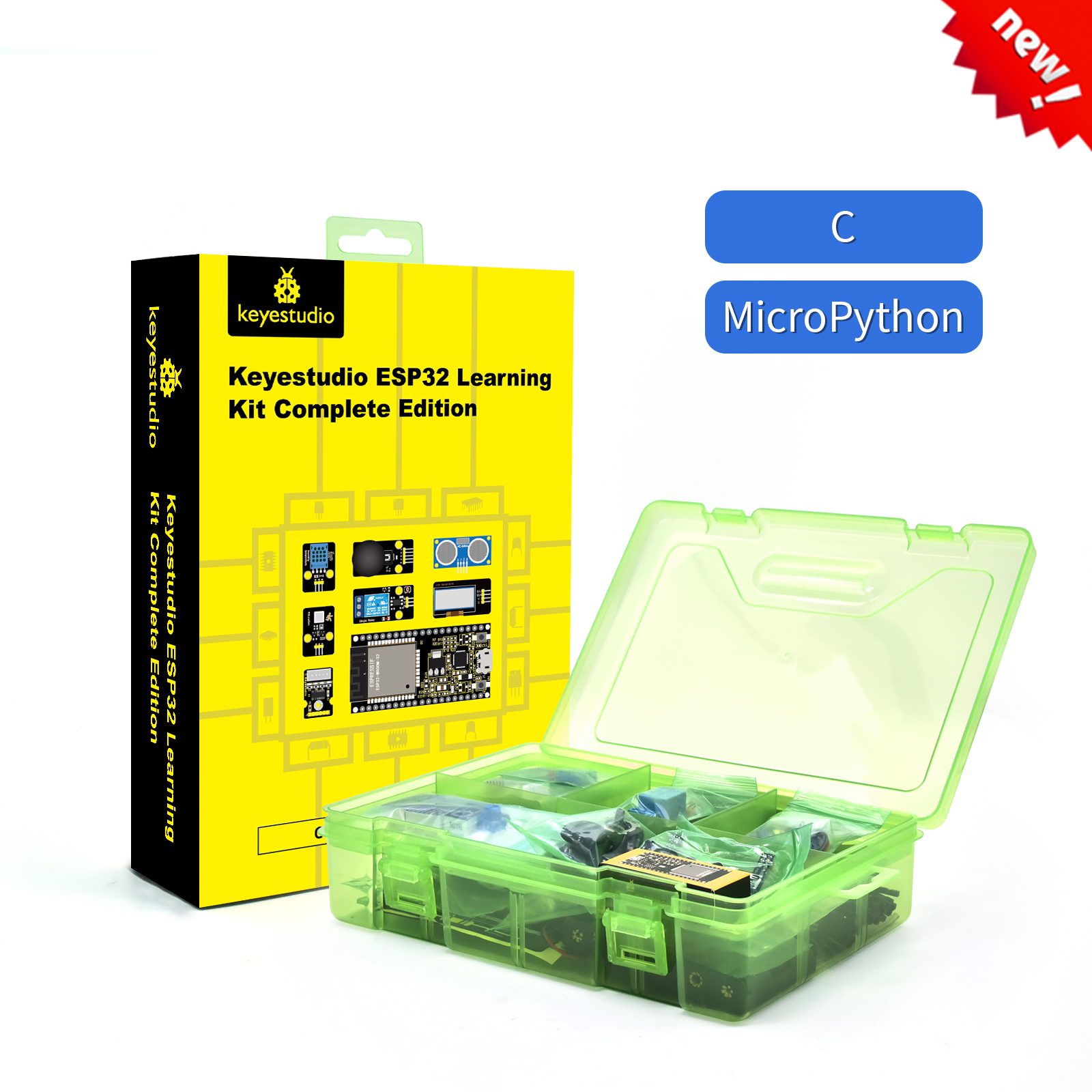 Keyestudio ESP32 Learning Kit Complete Edition With ESP32 Mainboard 108 Project Tutorials For Arduino STEM Programming DIY Kit
