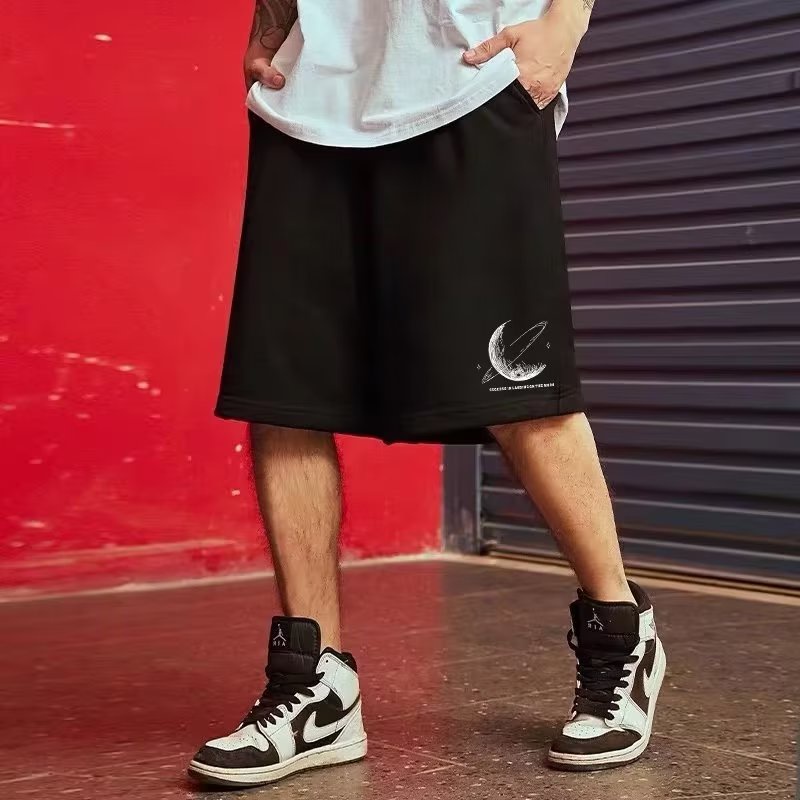 M-8XL Respzed Short Hommes Albera-Chic Style Moon Printed High Street At Couple Five-point Short Basketball Short Pants