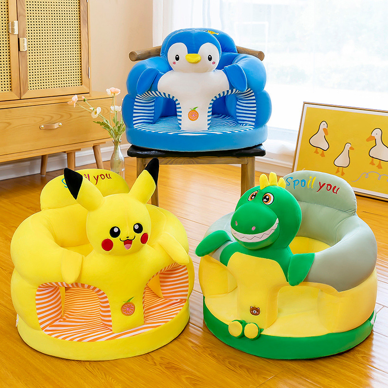 Novo assento de bebê anti-queda dos desenhos animados brinquedo de pelúcia bebê aprender a sentar em um pequeno sofá anti-colisão segurança sem enchimento confortável sem cheiro