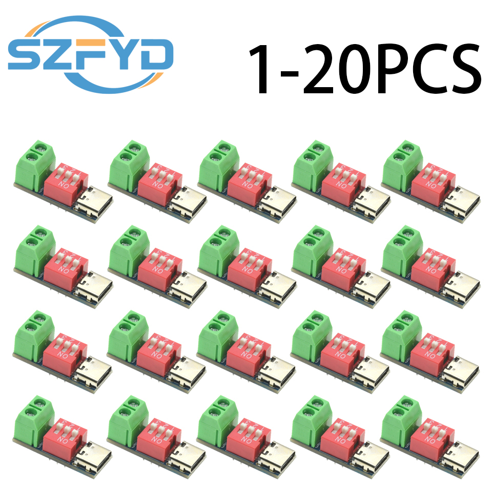 1-20 個 PD 高速充電テストボード 5-20V 調整可能な PD トリガーモジュール USB Type-C 100W 電源テスター