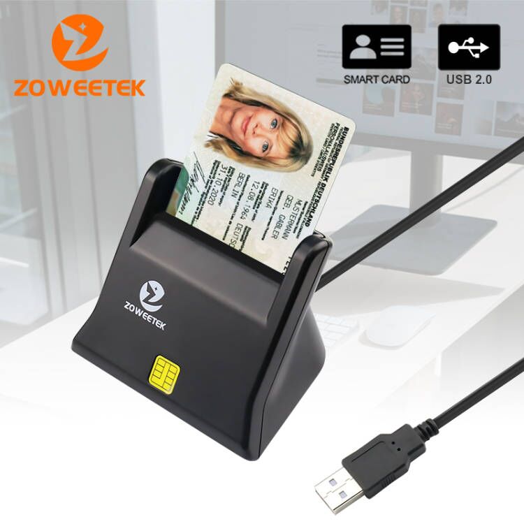Zoweetek USB ID เครื่องอ่านสมาร์ทการ์ดสําหรับ IC DNIE DNI EMV CAC Bank ชิปสมาร์ทการ์ด