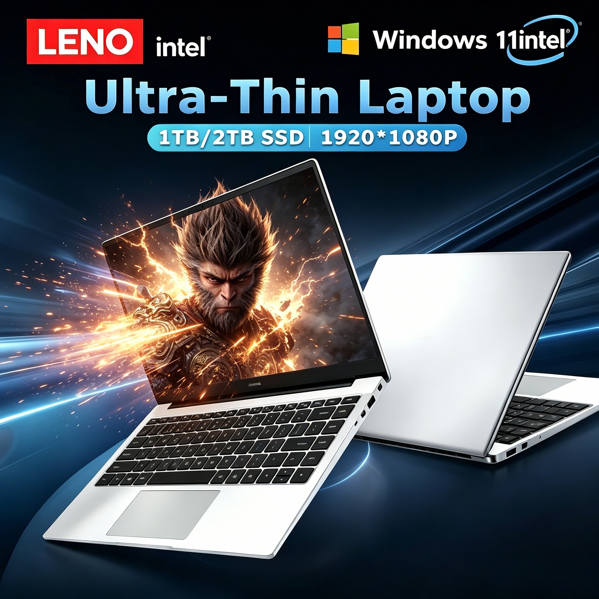 LENO Portátil Ultra Delgado de 15.6 Pulgadas, Intel Core i9-10980HK, Windows 11 Pro, 16GB DDR4, 1TB SSD, Portátil para Juegos, Oficina y Negocios