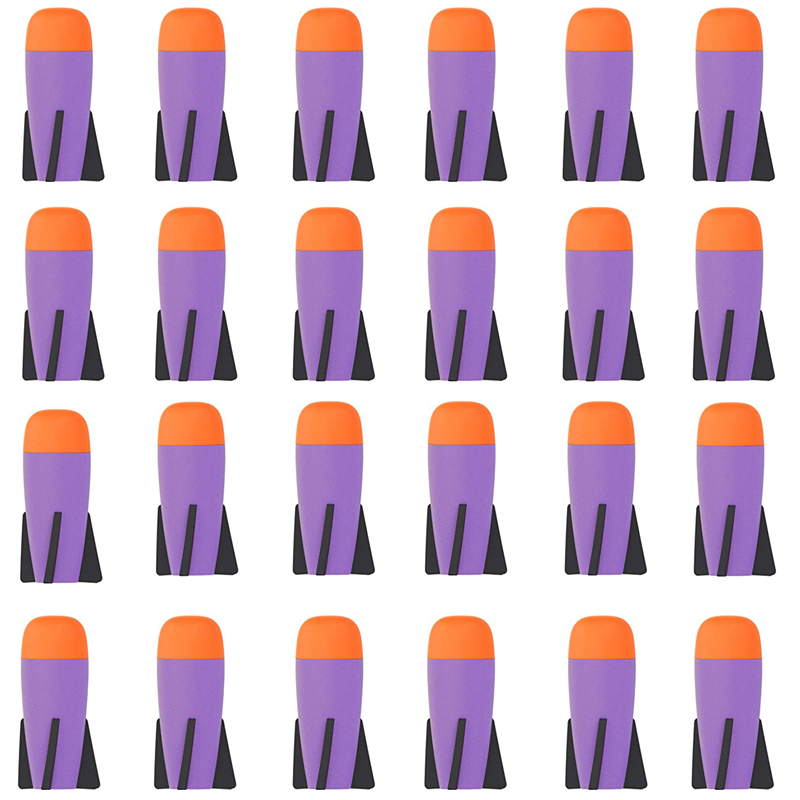 Pacote de recarga de mísseis de espuma, acessórios de balas de brinquedo compatíveis com Nerf Rocket N-Strike Elite Series Missile Blaster Launcher