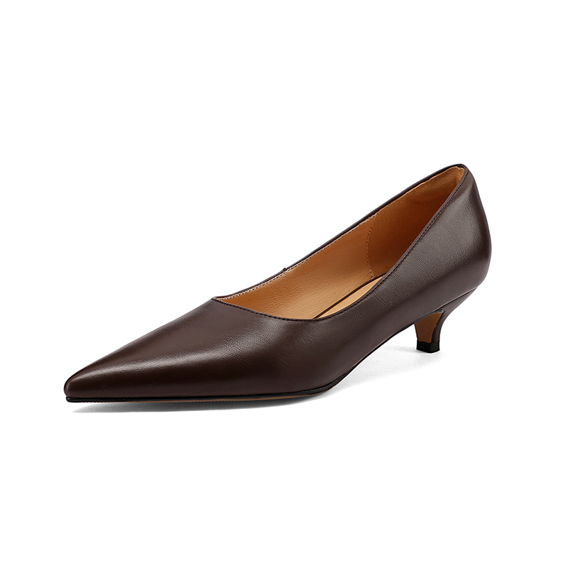 SmallHut Nouvelle Tendance Printemps-Été Escarpins Femme en Cuir Fendu Classiques Marron Rouge Noir Chaussures de Soirée Sexy à Talons Pointus
