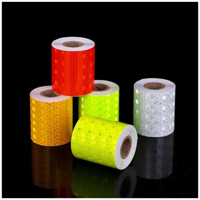 แถบสะท้อนแสง6สี5ซม. X 3ม. เทปสติ๊กเกอร์สะท้อนแสงติดรถยนต์รถบรรทุกอุปกรณ์เสริมเพื่อความปลอดภัย