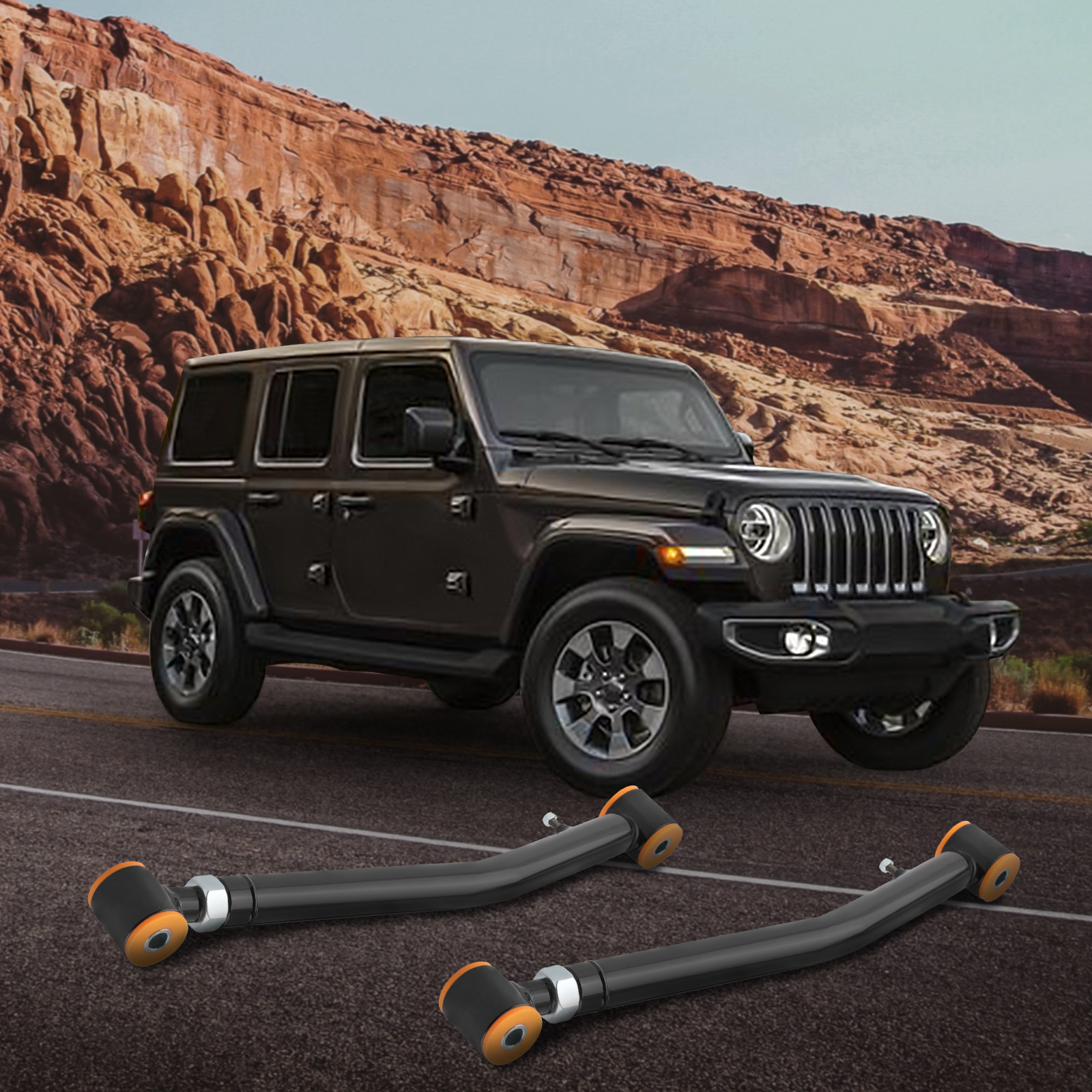 2 BH lengan kendali atas depan dapat diatur, 2-4 inci angkat untuk Wrangler JL JLU 2018-2021 untuk Jeep Gladiator JT 2019