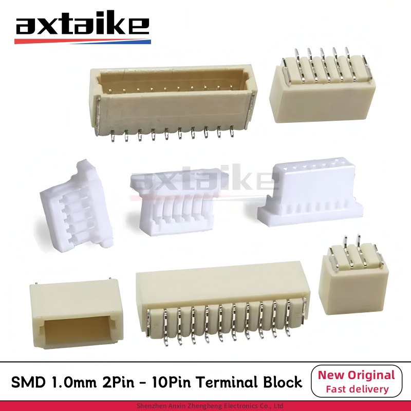 50PCS SH1.0mm 2P 3P 4P 5P 6P 7P 8P 9P 10P Pin JST 1.0MM SMD Terminal Block Shell Male Plug + Female Socket Wire Connector SMT ﻿