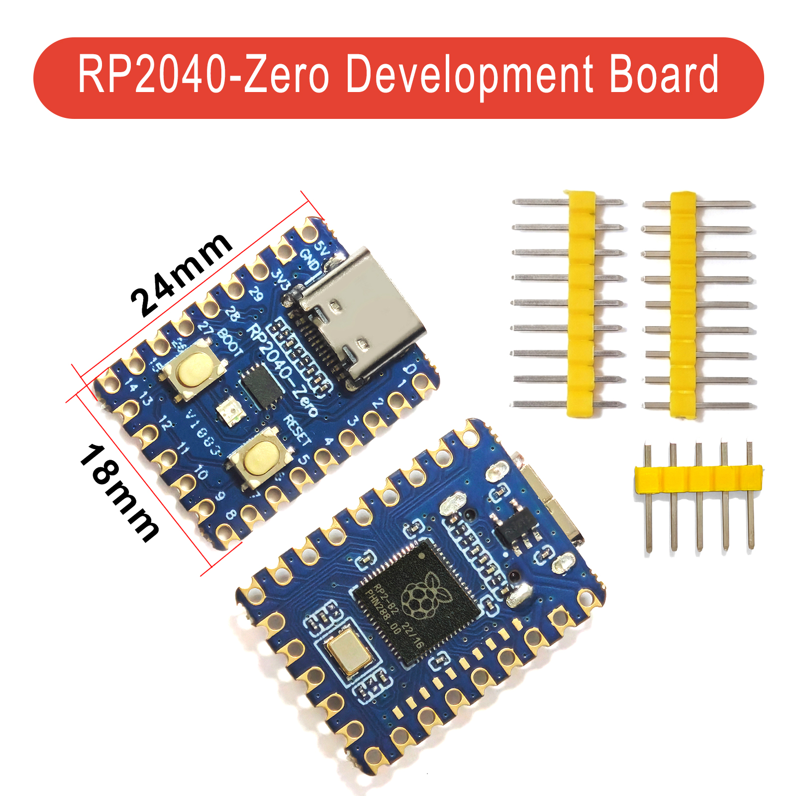บอร์ดพัฒนา RP2040-Zero RP2040 Dual-Core Cortex M0+ Type-C 2MB แฟลช มินิ MCU บอร์ดสำหรับราสเบอร์รี่ พาย พิโก ไมโครไพธอน
