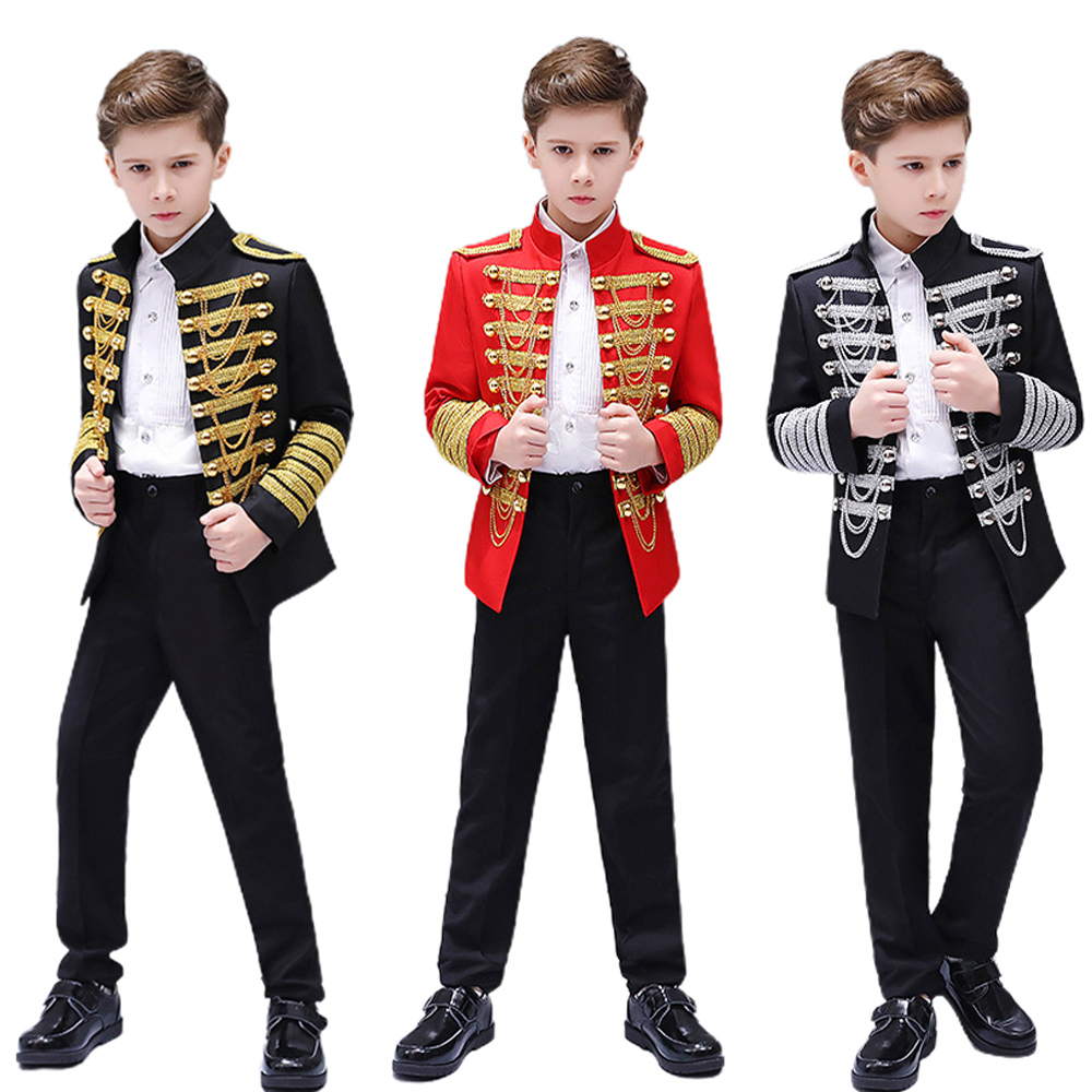 Lolanta Jungen europäischen Hof Prinz schwarz rot Slim Fit Blazer formelle Anzug Jacke Hosen Shirt für Party Bühne durchführen Kostüm