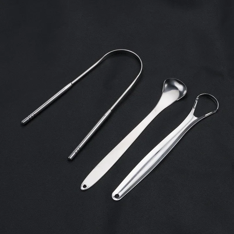 스테인레스 스틸 혀 스크레이퍼 1pc 클리너 신선한 호흡 청소 코팅 혀 칫솔 구강 위생 관리 도구