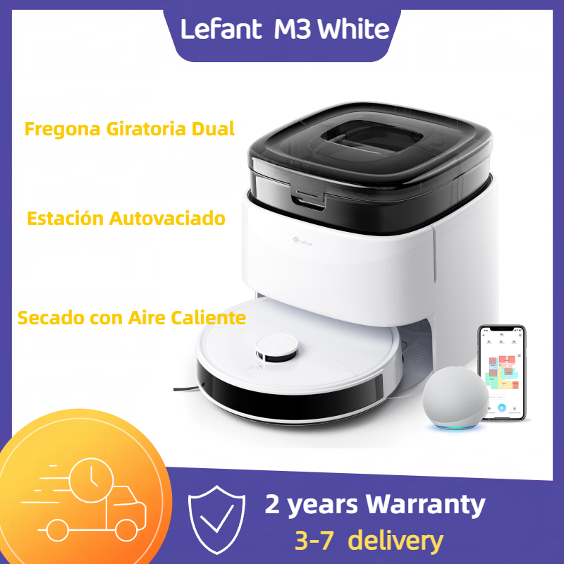 LEFANT M3 Robot Aspirador y Fregasuelos, PSD 190 °   Evitación de Obstáculos,220min, Navegación dToF, Succión 12 000Pa,