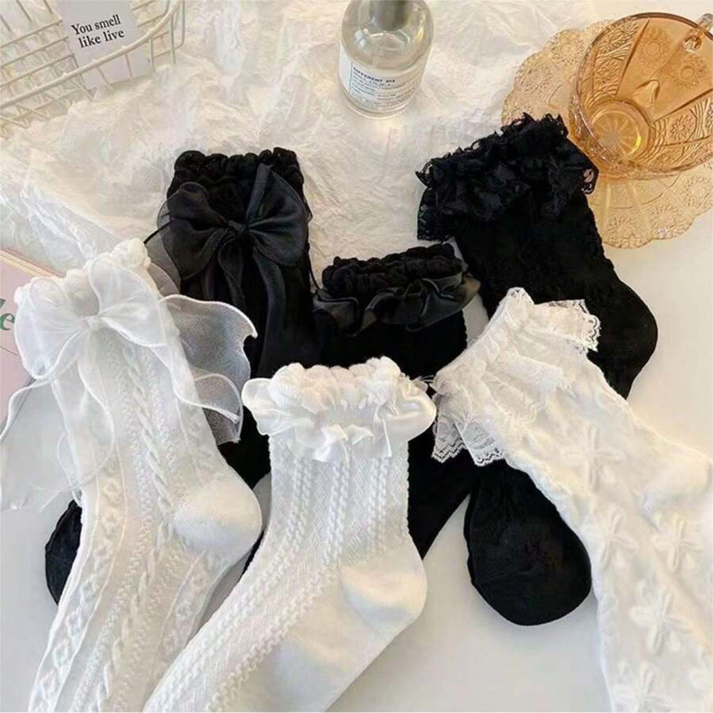 6 paia di calzini girocollo alla moda con decorazione a farfalla da donna versatili adatti alla vita quotidiana morbidi e comodi calzini Casual