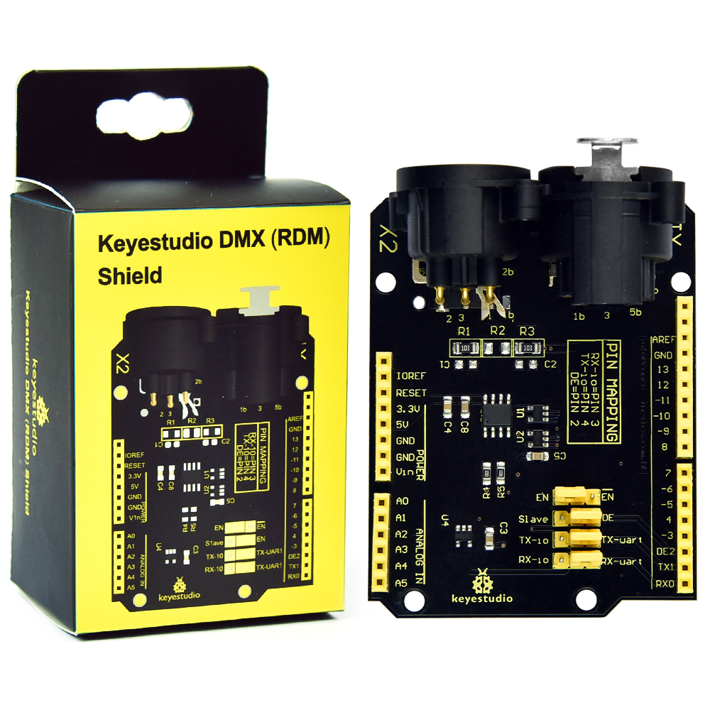 Keyestudio – carte électronique de bouclier 5V DMX (RDM), pour Arduino UNO/haut-parleurs de contrôle, lumière et Machine à fumée, nouvelle collection
