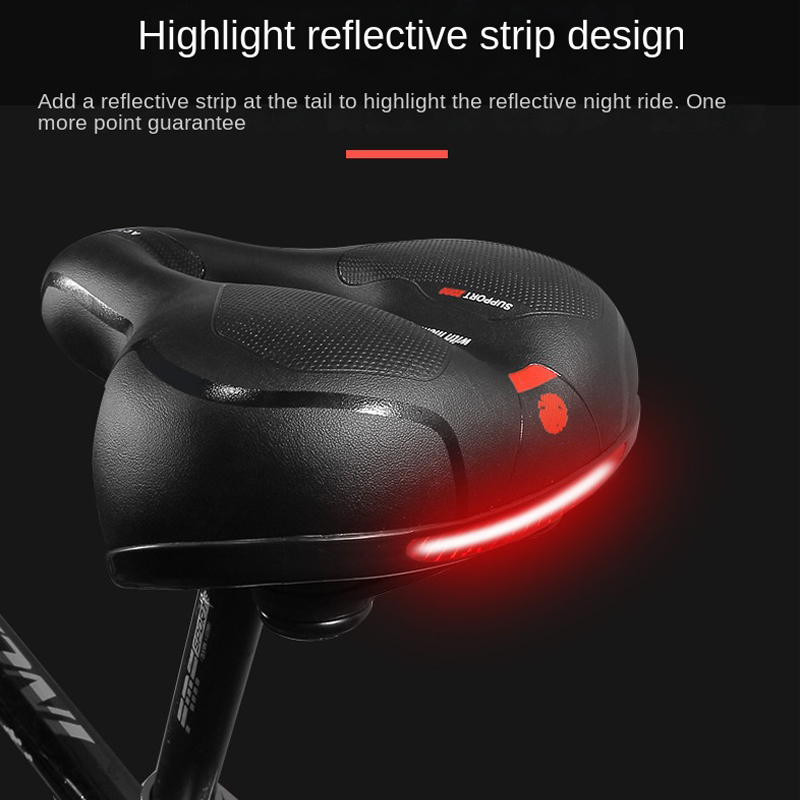 Sillín de bicicleta hueco y transpirable para hombre y mujer, sillín de bicicleta de montaña y carretera, cómodo asiento de bicicleta con trasero grande que absorbe los golpes