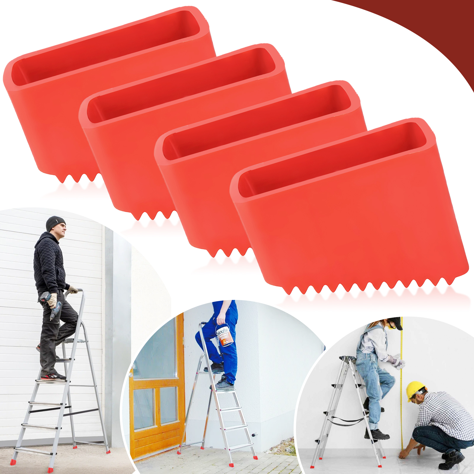 4 Uds. Tornillo de paso plegable telescópico antideslizante en los pies de la escalera tornillo de paso plegable en los pies de la escalera almohadillas para los pies cubiertas protectoras del pie