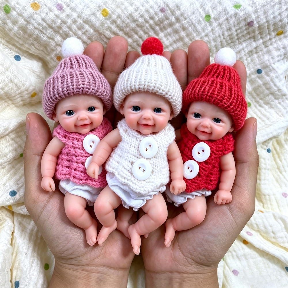 1Pc 6 Inch Full Body Silicone Reborn Doll Vivienne Lifelike Soft Solid Silicone Washable Doll Toy Birthday Gift