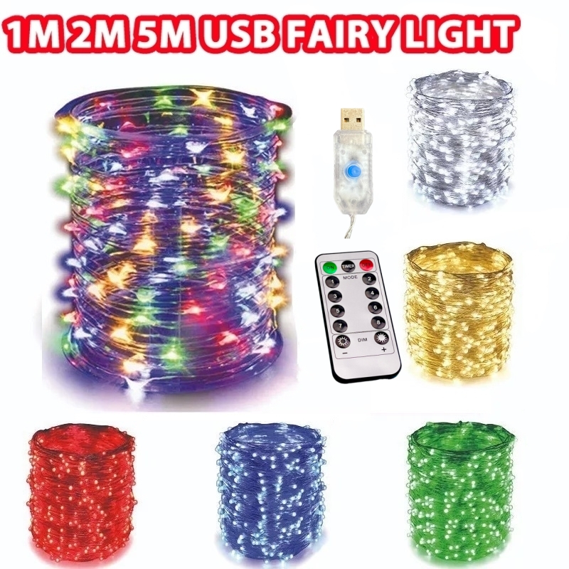 Guirlande lumineuse Led USB, 5M/10M/20M/30M, 8 modes, avec télécommande, guirlandes féeriques, pour mariage, noël, vacances, décoration, nouvel an
