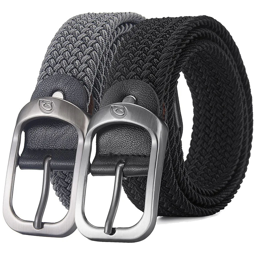 Ceinture élastique tissée unisexe pour hommes et femmes, ceinture de luxe de styliste en alliage avec boucle ardillon, sangles de taille sans trou