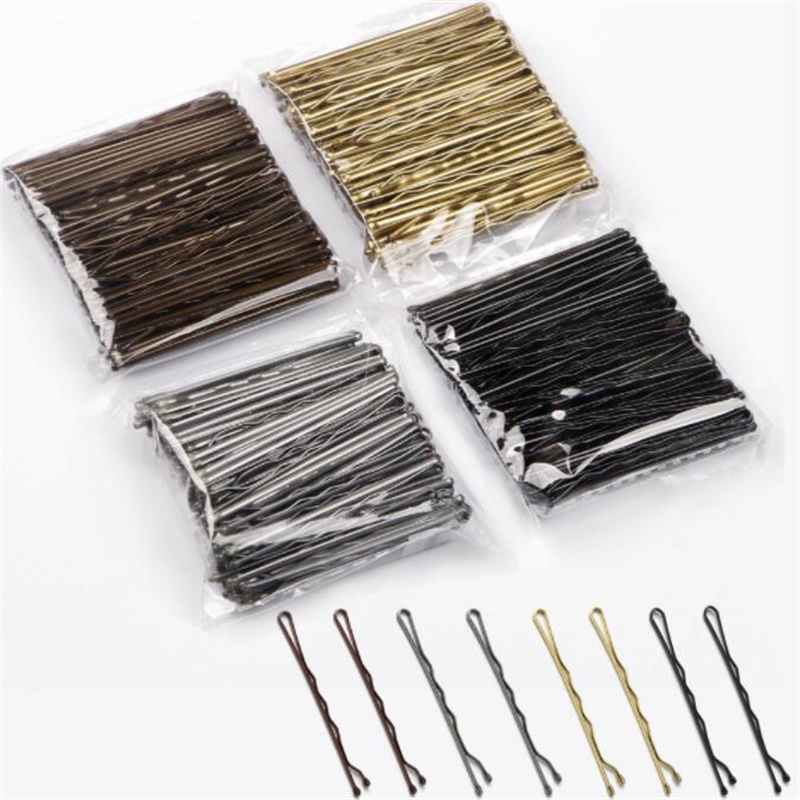 50 pçs/saco 5 6 7cm em forma de u liga grampos de cabelo ondulado grampos de cabelo simples metal grampos presilhas ferramenta penteado de noiva pinos de cabelo