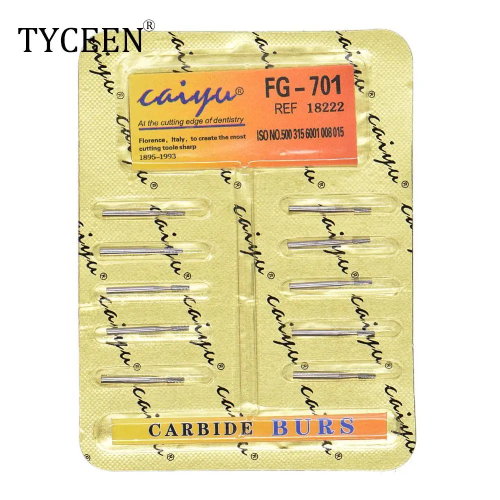 10 Pcs Gigi Baja Tungsten Karbida Burs untuk Kecepatan Tinggi Handpiece Bit Kerucut Terbalik Bur/Fissure angle Italia Gigi diamond FG