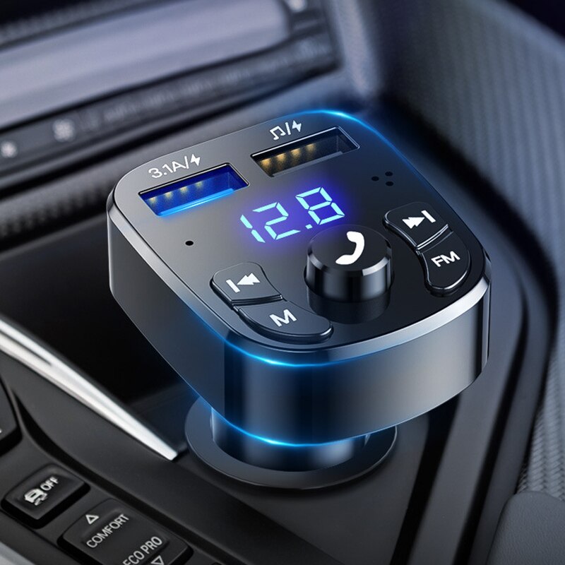 Auto MP3-Player Dual-USB-Schnell ladegerät FM Bluetooth-Empfänger Bluetooth-kompatibel 5,0 FM Sender USB-Flash-Laufwerk Stecker Auto-Kit
