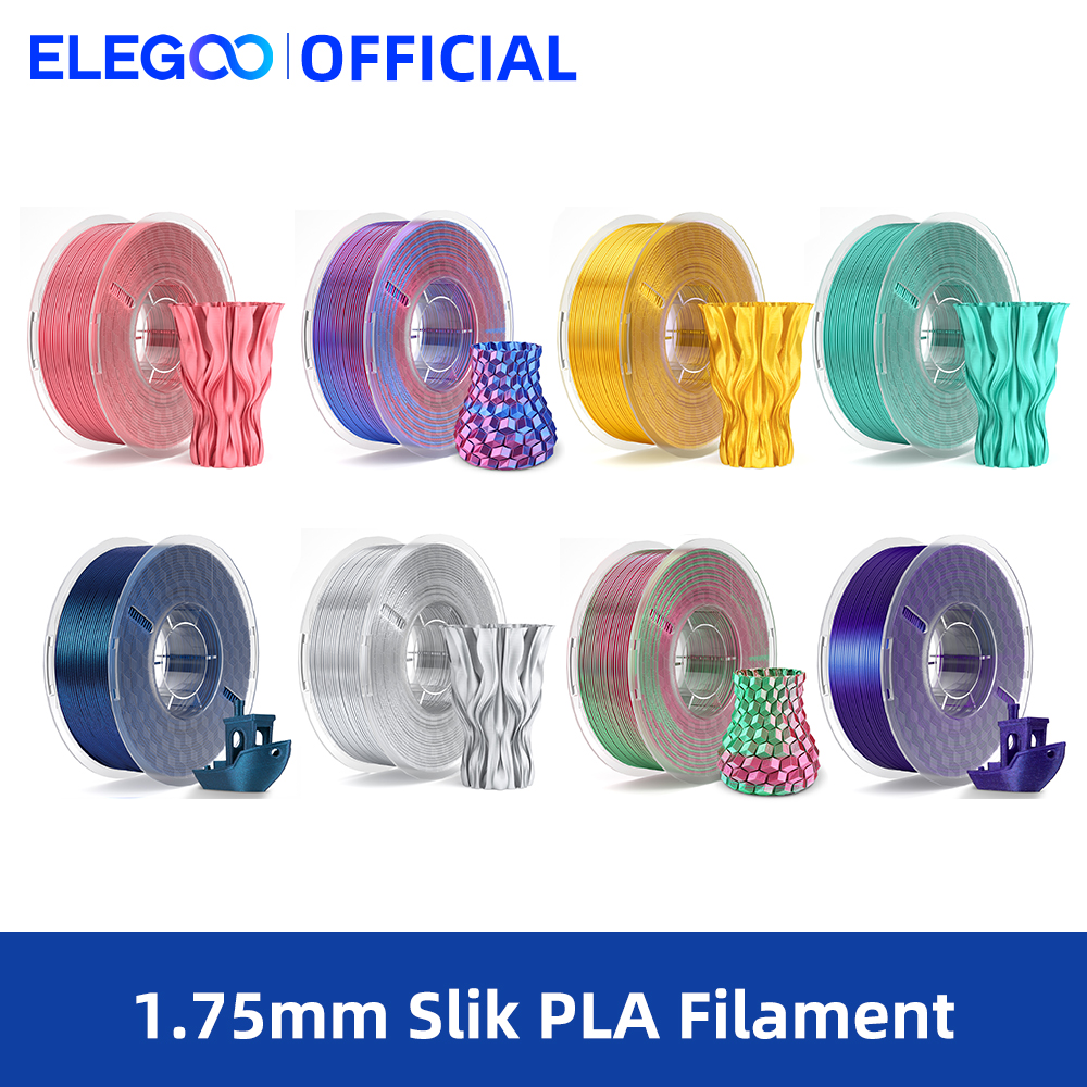 ELEGOO Silk PLA Filament 1.75 мм 1 кг, филамент для 3D-принтеров 1 кг, золотой, серебряный, подходит для большинства FDM 3D-принтеров
