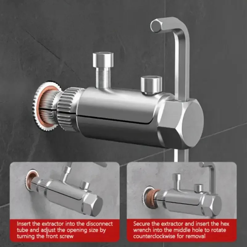 lumbing Repair Broken Screw Extractor Faucet Angle Valve Remover Tool For Damaged Tap Pipe Thread Removal
