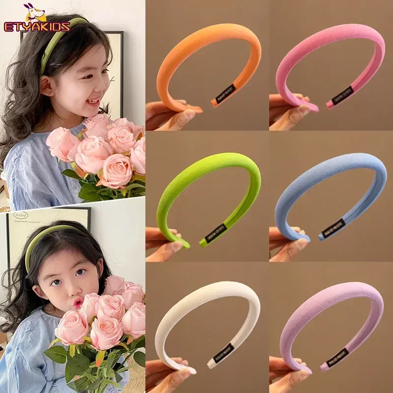 Colorido fosco cocar simples básico rosto-lavagem bandana temperamento hoop largo hairband pacote de cabelo acessórios de cabelo do miúdo