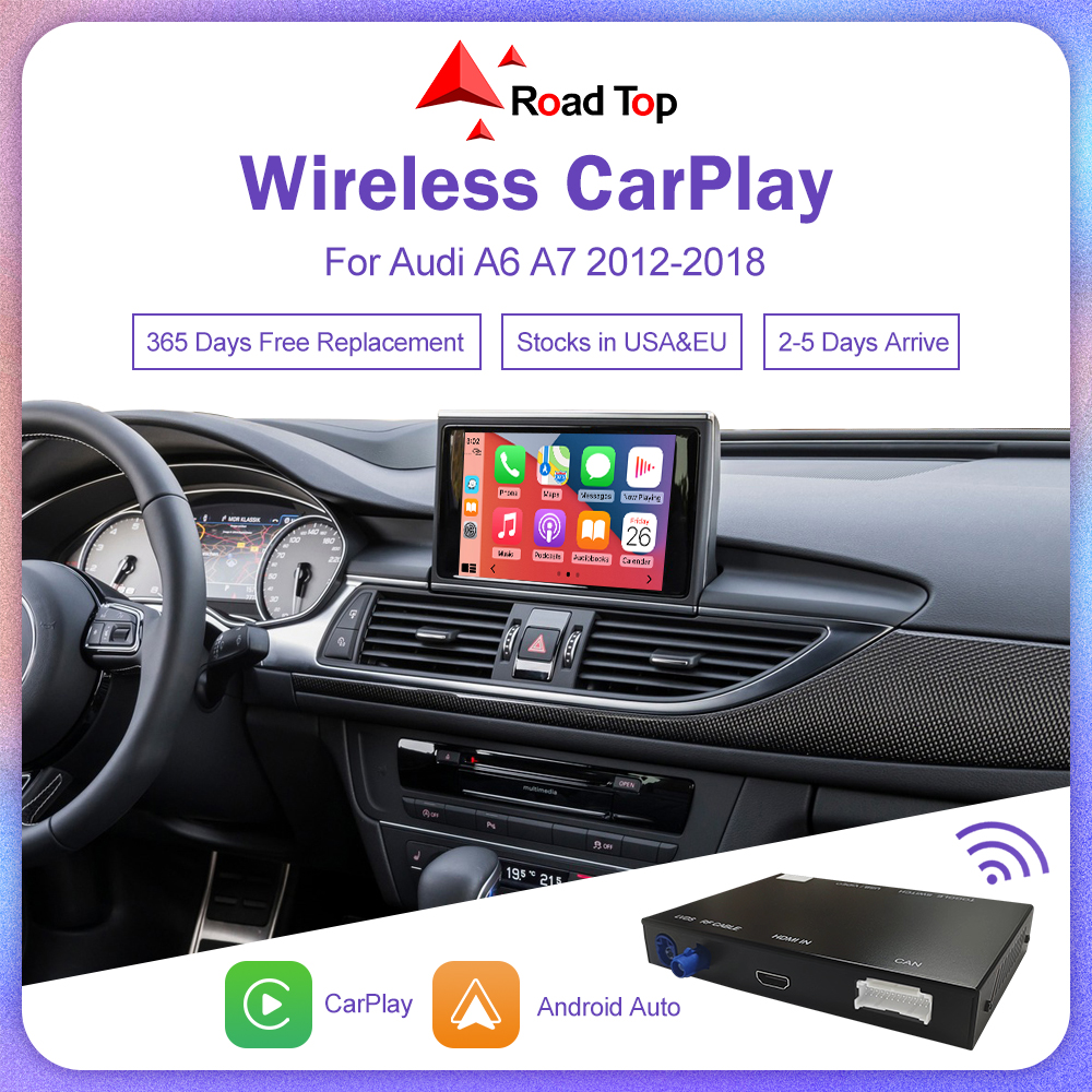 Draadloze Carplay Voor Audi A6 A7 2012-2018, Met Android Auto Interface Spiegel Link Airplay Bluetooth Achteruitrijcamera Carplay