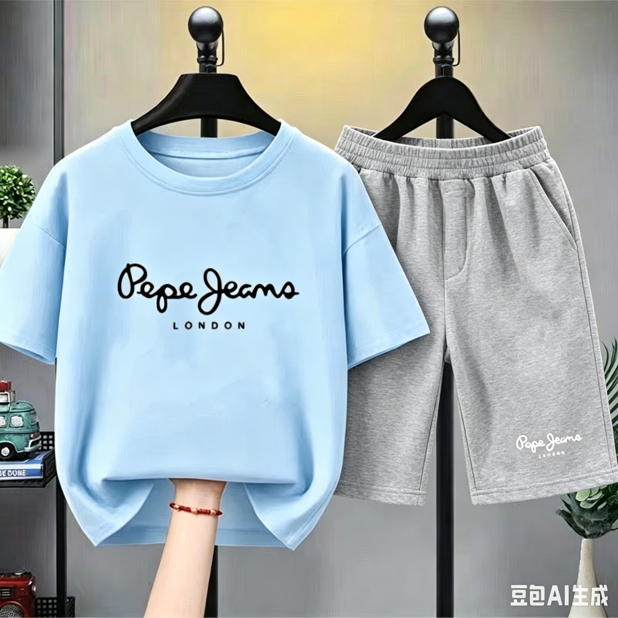 Ropa para niños, camiseta con estampado de letras, 3-12 años, camiseta de manga corta para niños y niñas + pantalones cortos, conjunto deportivo informal a la moda
