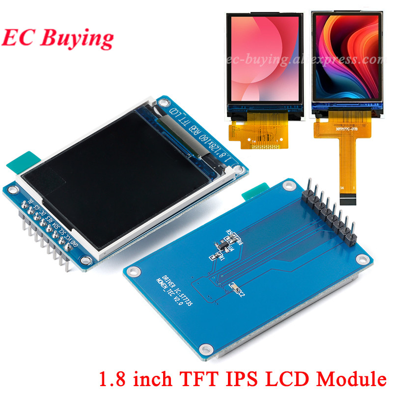 1.8 "1.8 inch 128x160 SPI Full Color TFT LCD LED Display 128*160 Module ST7735S 3.3 V Vervang OLED Power Connector voor Arduino