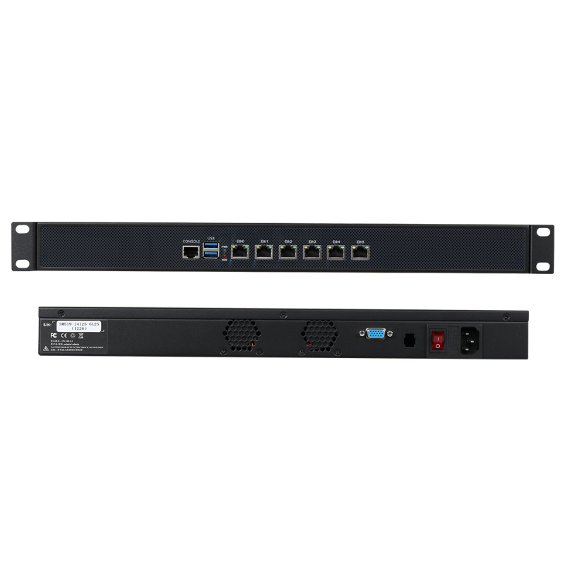 1U Rack Firewall Appliance Intel Core i5-6200U 6300U 8250U 6x Intel 82574L/82583V/i226V Gigabit Ethernet Маршрутизатор Windows Linux OS