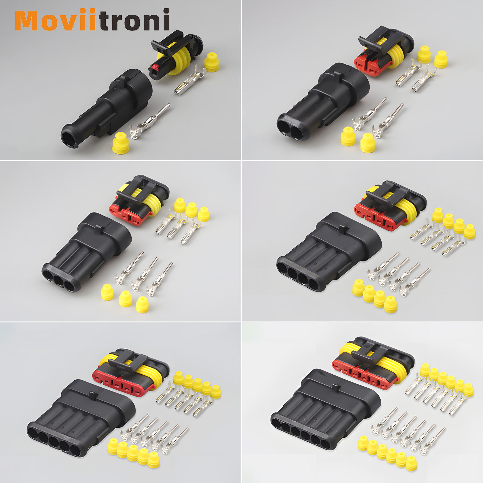 1/4/8Zestaw 1/2/3/4/5/6 Pin Way AMP 1.5 Super Seal IP68 Wodoodporny elektryczny AMP Samochodowe złącze przewodu Wtyczka do motocykla samochodowego