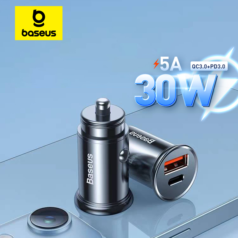 Автомобильное Зарядное Устройство Baseus 30 Вт, Быстрая Зарядка 4,0 3,0, USB Type C PD 3,0 Для iPhone X XS Max SCP