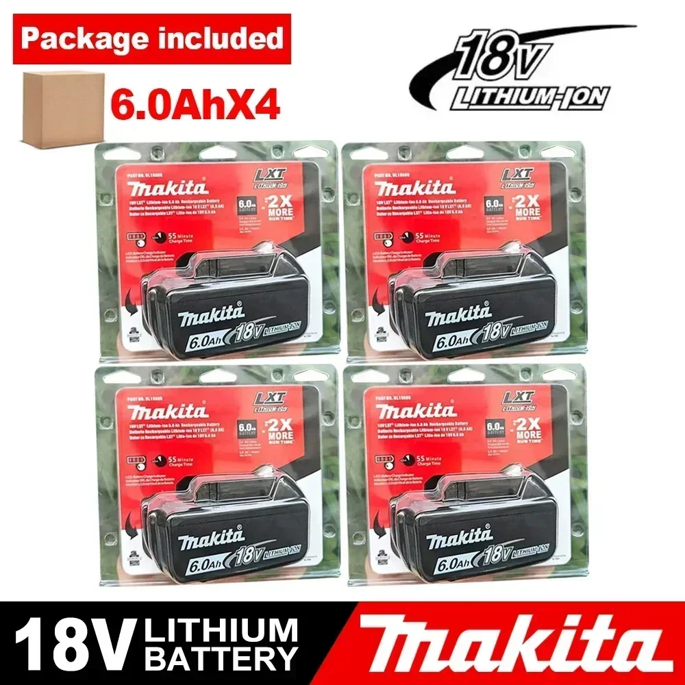 100% original makita 18v 6.0ah bateria recarregável, para makita bl1830 bl1830b bl1840 bl1840b bl1850 bl1850b bateria de ferramentas elétricas