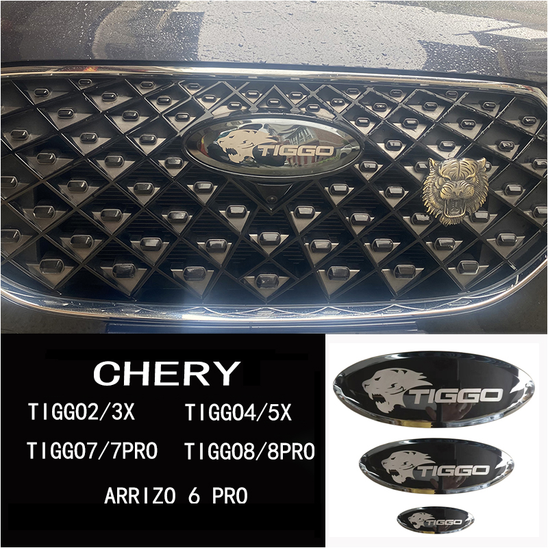 YEHUA Chery Tiggo 2 Tiggo 4 Логотип Chery Tiggo Chery Tiggo 7 8 Pro Черный значок Голова тигра Логотип Гриль Капот Наклейка 2013-2025