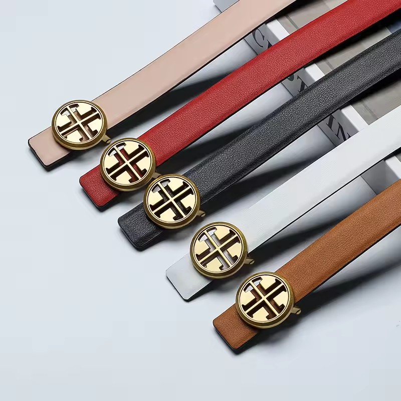 Nieuwe Dunne 2.5 cm Vrouwen Riem Designer dames Omkeerbare Lederen Riemen Voor Vrouwen Vrouwelijke Gesp voor Jeans jurk riem