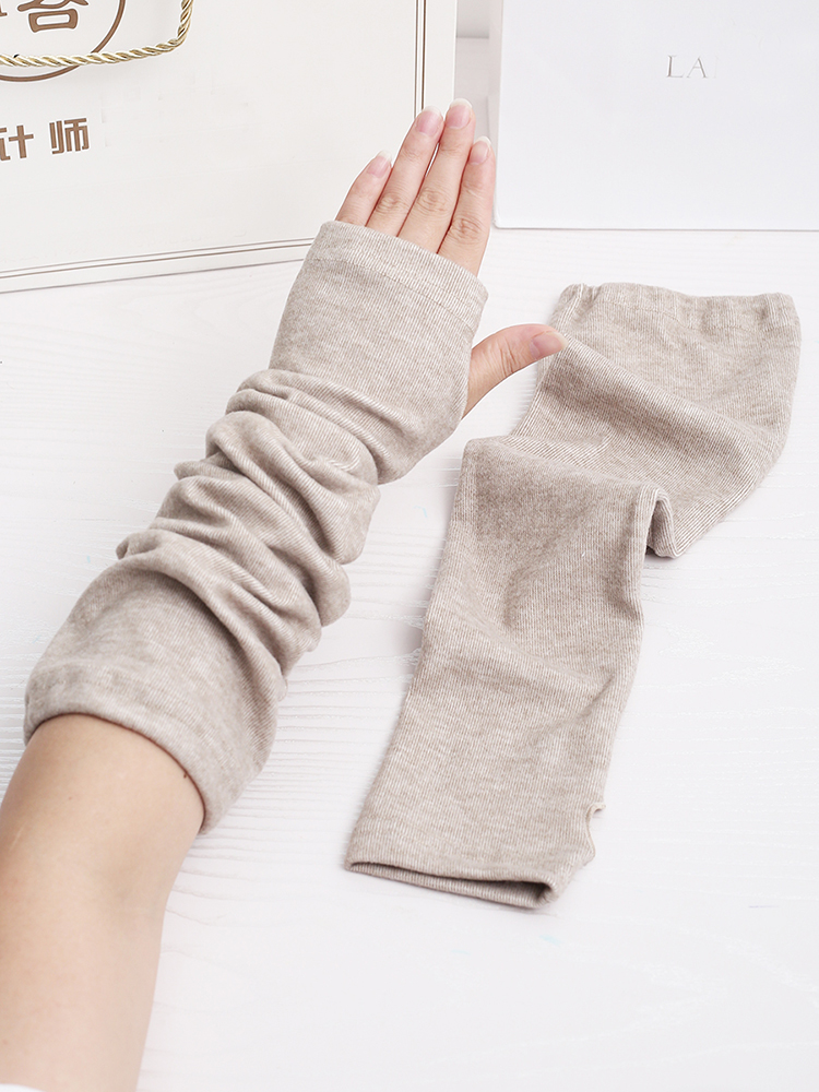 Manguitos gruesos de manga larga para mujer, guantes sin dedos, manoplas, calentadores de brazos, Otoño e Invierno
