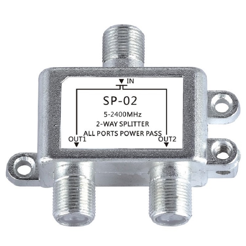 Divisor de Cable Coaxial de 2 vías Compatible con RG6, divisor Coaxial hembra de señal Digital de 5-2400MHz, funciona con antena satélite HDTV CATV