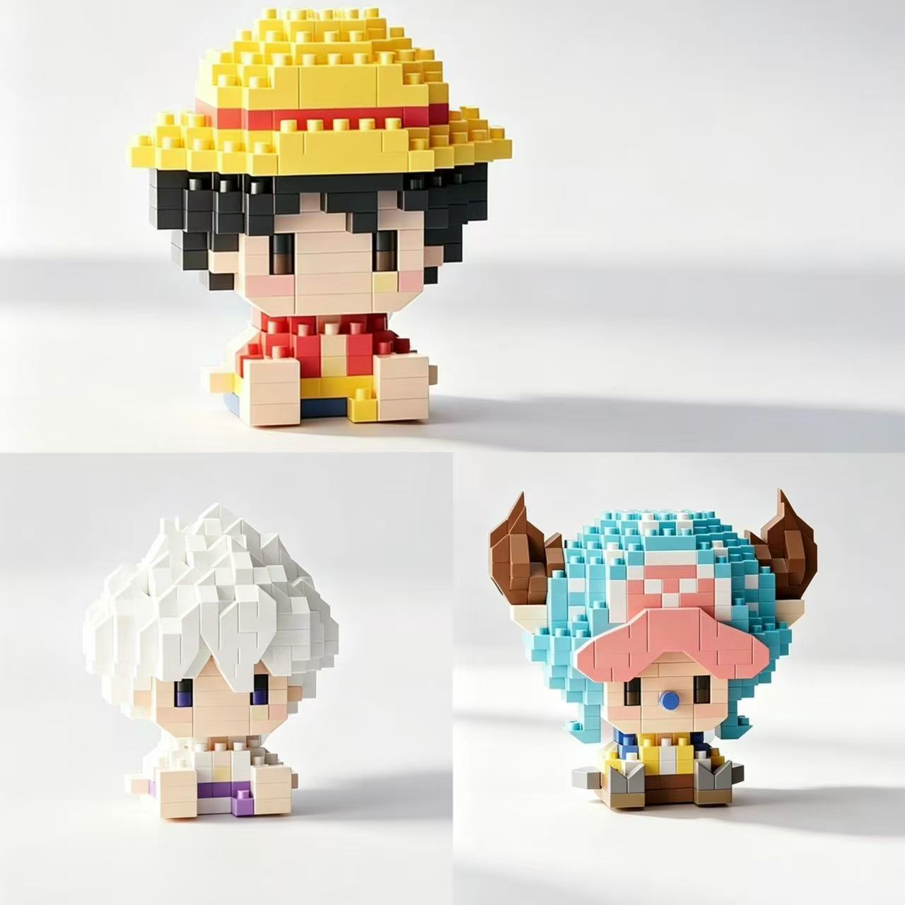 Anime-Bausteine, Luffy-Montageteile, Strohhut, Piratenstraße, Wang Fei Modell, Mini-Bausteine, Puppen, Spielzeug, Geschenke