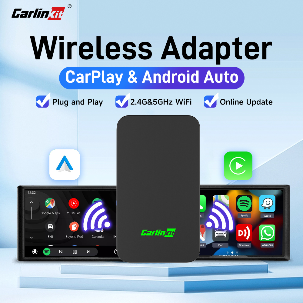 2air CarlinKit 5.0 Wireless CarPlay Wireless Android Auto Box 2.4G e 5.8Ghz WiFi BT Auto Connect Plug & Play per auto CP AA cablate