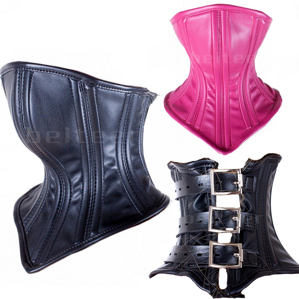 PU Leather Neck Corset Collar Restraint Bondage Locking Roleplay Face Cover Mouth Slave Adult Sex Toys for Couples